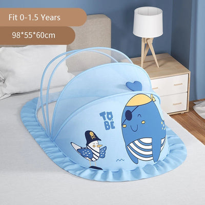 Baby Bed Infant Mosquito Nets Foldable with Cotton Pillows Portable Folding Baby Bedding Crib Netting