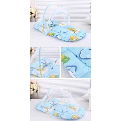 Baby Crib Mosquitoes Net Portable Foldable Infant Bed Household Anti-mosquito Mesh Cover with Cushions Small Pillows